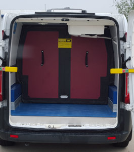 Inside a refrigerated van